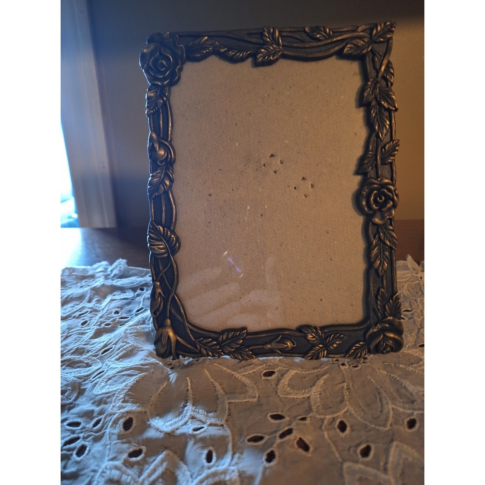 The Weston Gallery Vintage Ornate Floral Rose Metal Picture Frame Bronze Tone